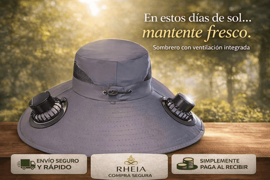 Sombrero Para El Sol Con 2 Abanicos
